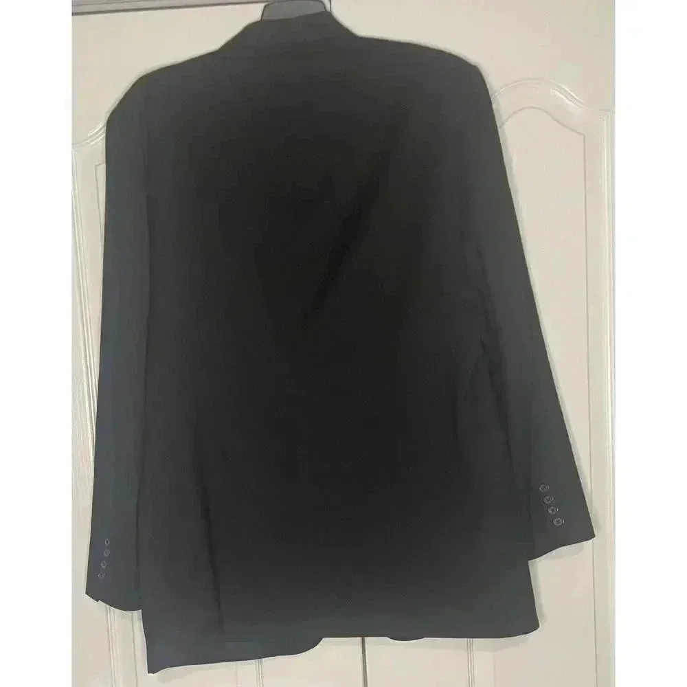 Stafford‎ Men's Blazer Size 42L Regular Black Three Button Jacket 100% New Wool